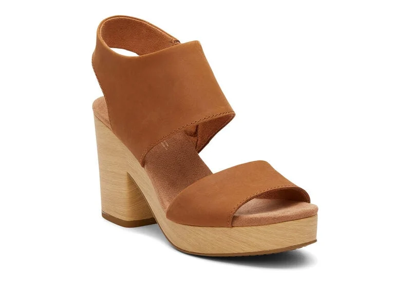TOMS Damen-Plateausandale „Mallorca“ – Braun