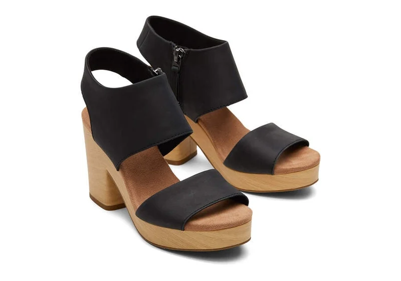 TOMS Plateau-Sandale „Mallorca“ für Damen – Schwarz