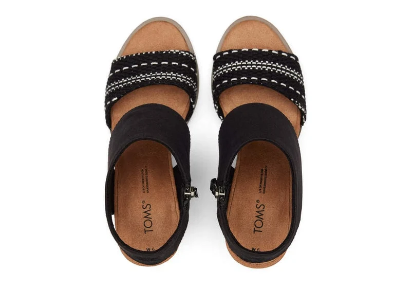 TOMS Damen-Sandale „Mallorca“ mit Ausschnitten – Schwarz