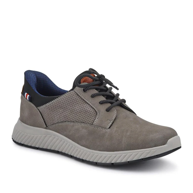 Wide Fit Casual Laced Slip-On Shoes - GANG41017 / 327 576 - Grey