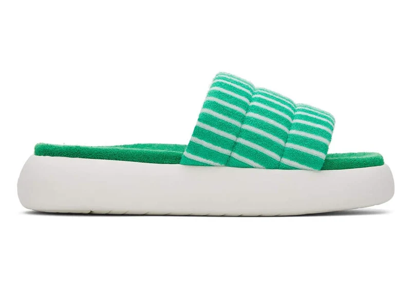 TOMS Alpargata Mallow Terry Slide für Damen - Farngrün