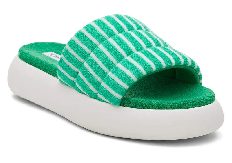 TOMS Alpargata Mallow Terry Slide für Damen - Farngrün