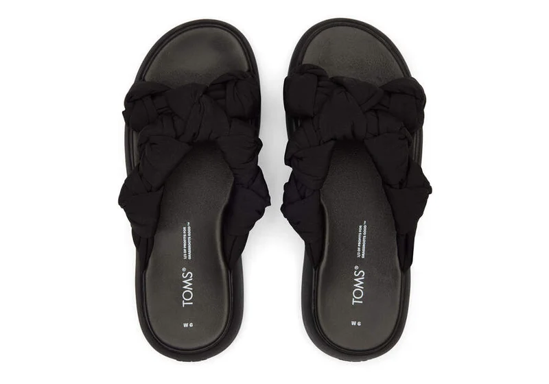 TOMS Alpargata Mallow Crossover Knotted Slide für Damen - Schwarz