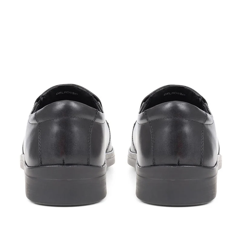 Extra Wide Fit Smart Leather Slip-Ons - DELROSSO / 324 141 - Black