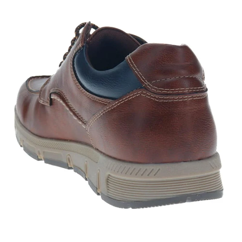 Wide Fit Casual Lace Up Trainers - WBINS40025 / 325 786 - Brown