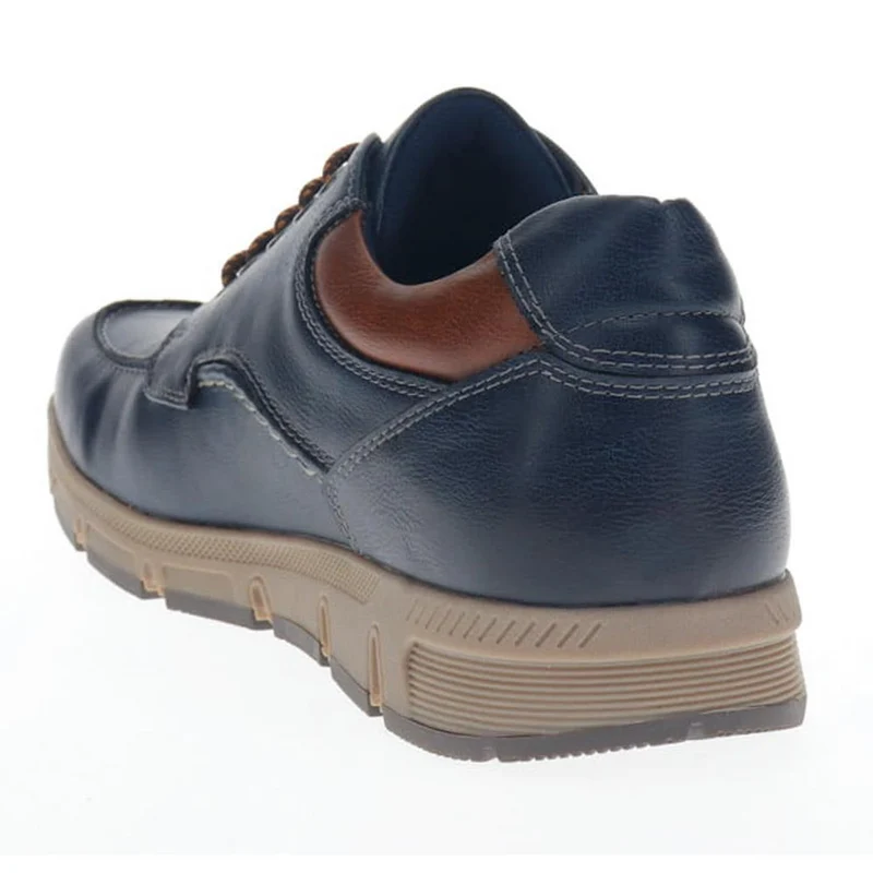 Wide Fit Casual Lace Up Trainers - WBINS40025 / 325 786 - Navy