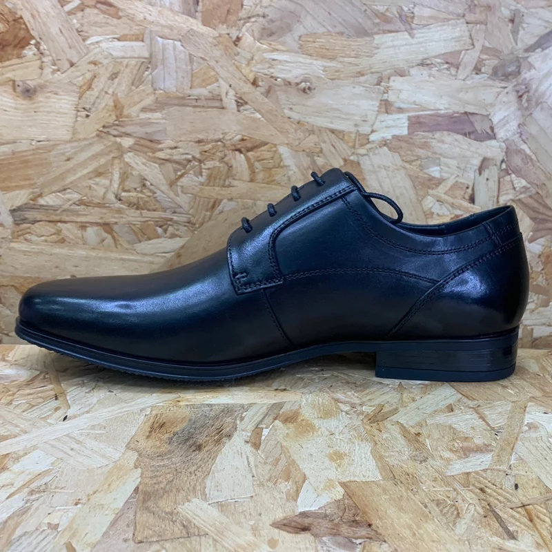 Teds Schulschuh „Cardiff“ aus glattem Leder für Kinder – Schwarz