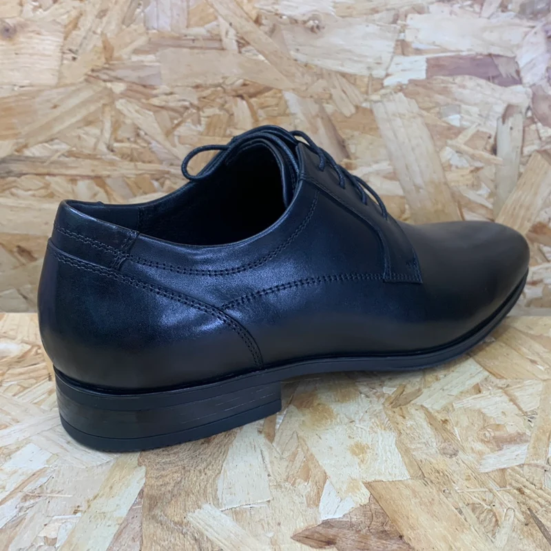 Teds Schulschuh „Cardiff“ aus glattem Leder für Kinder – Schwarz
