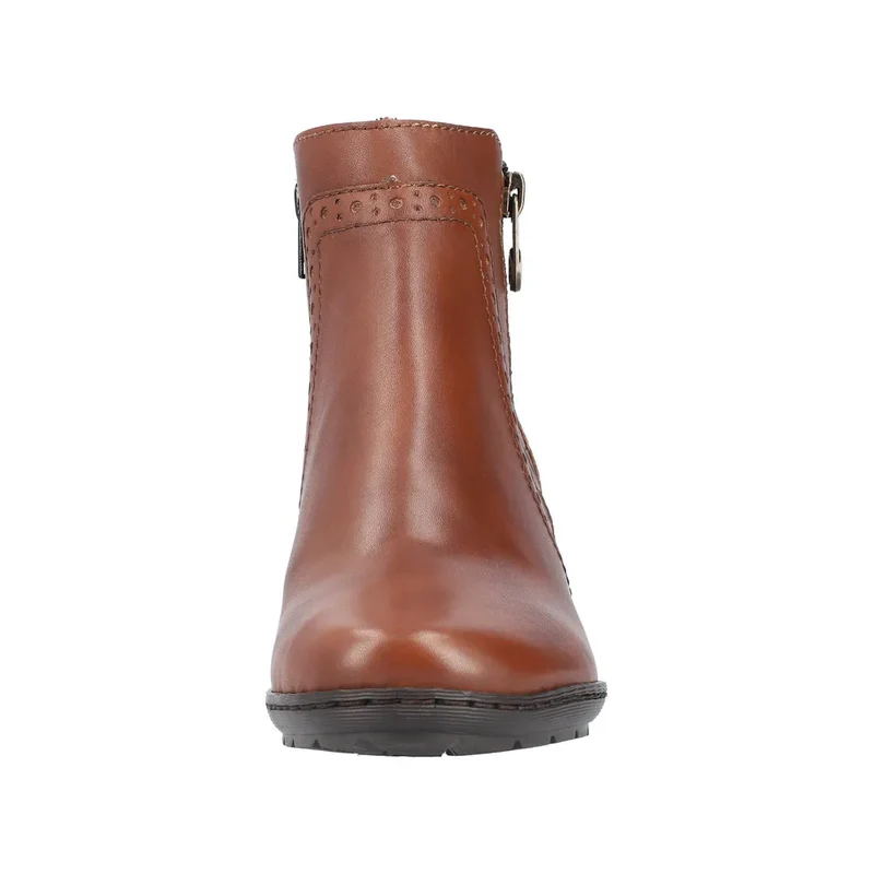 Rieker Damen-Stiefelette aus mit Fleece gefüttertem Leder – Braun