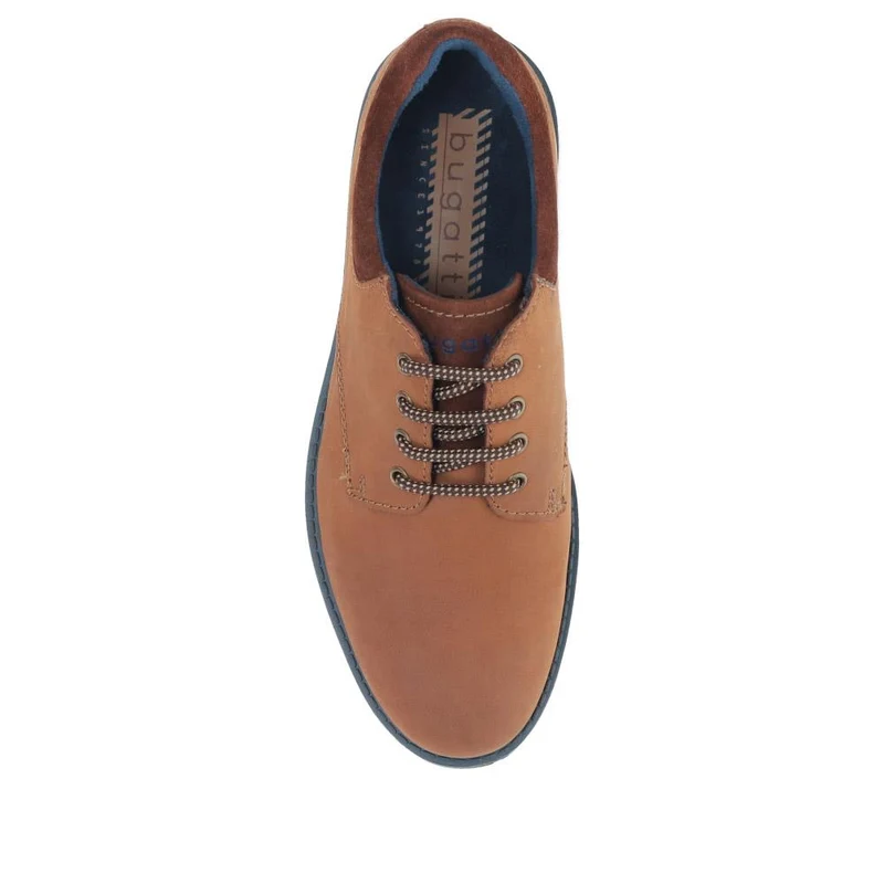 Casual Leather Lace-Up Shoes - BUG40503 / 325 722 - Dark Brown