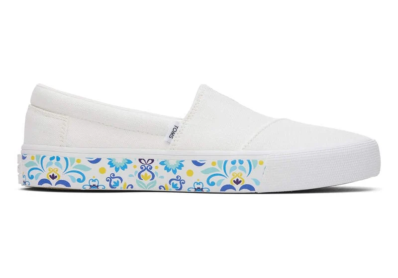 TOMS Alpargata Fenix Slip-On-Sneaker für Damen – weiß gewaschenes Canvas