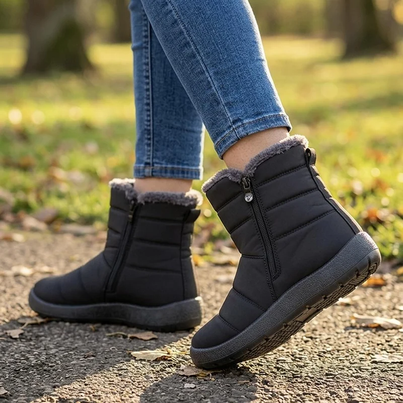 Wide Fit Twin Zip Weather Boots - ACADE38005 / 324 547 - Black