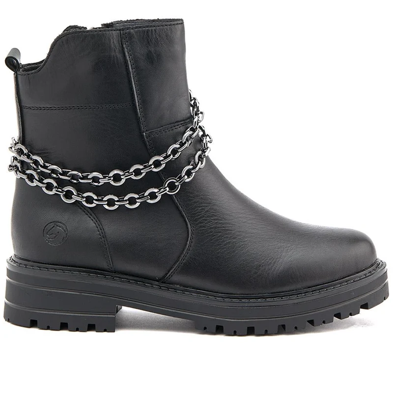 Chain-Detailed Ankle Boots - DRS40503 / 325 668 - Black
