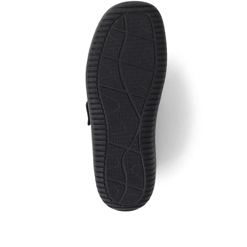 Leather Touch-Fastening Shoes - LUCK38001 / 324 182 - Black