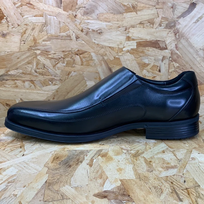 Teds Bristol Bay Schulschuh zum Hineinschlüpfen aus glattem Leder für Kinder – Schwarz