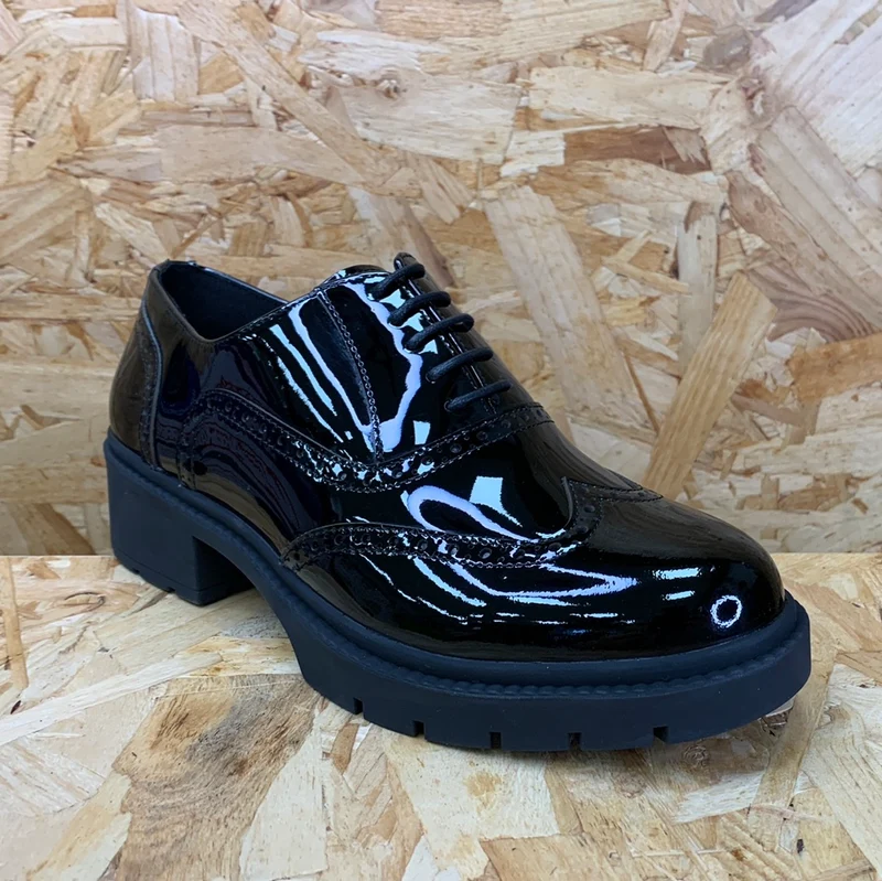 Teds Aston Schulschuh aus Lackleder für Kinder – Schwarz