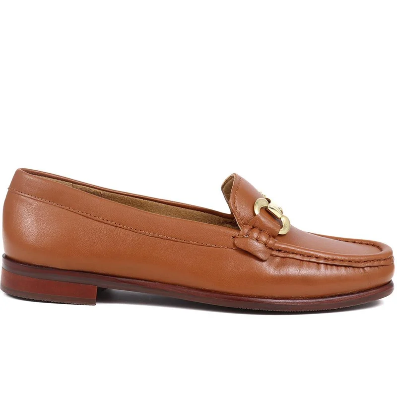 Leather Snaffle Loafers - NAP38021 / 325 129 - Tan