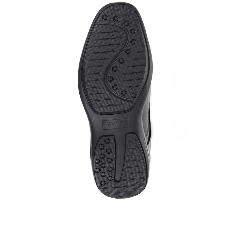 Wide Fit Leather Slip On Shoes - THEST36001 / 323 284 - Black