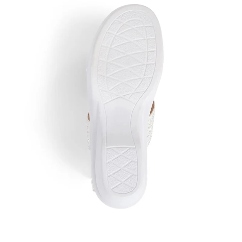 Embellished Mules Sandals - POLY39023 / 325 444 - White