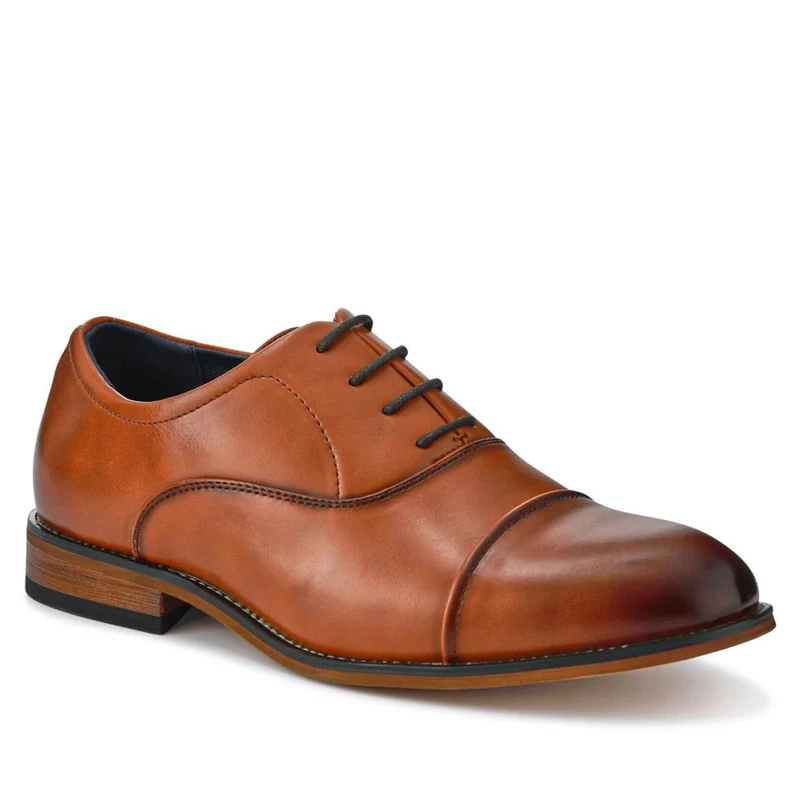 Wide Fit Smart Lace Up Shoes - XINGH41002 / 327 183 - Tan