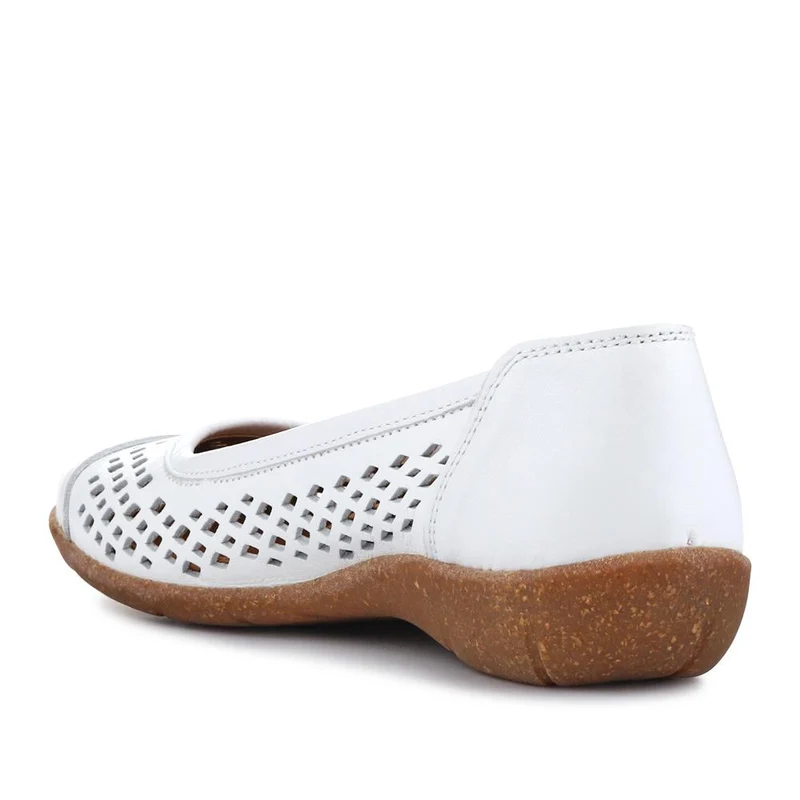 Breathable Leather Pumps - HAK41011 / 327 465 - White