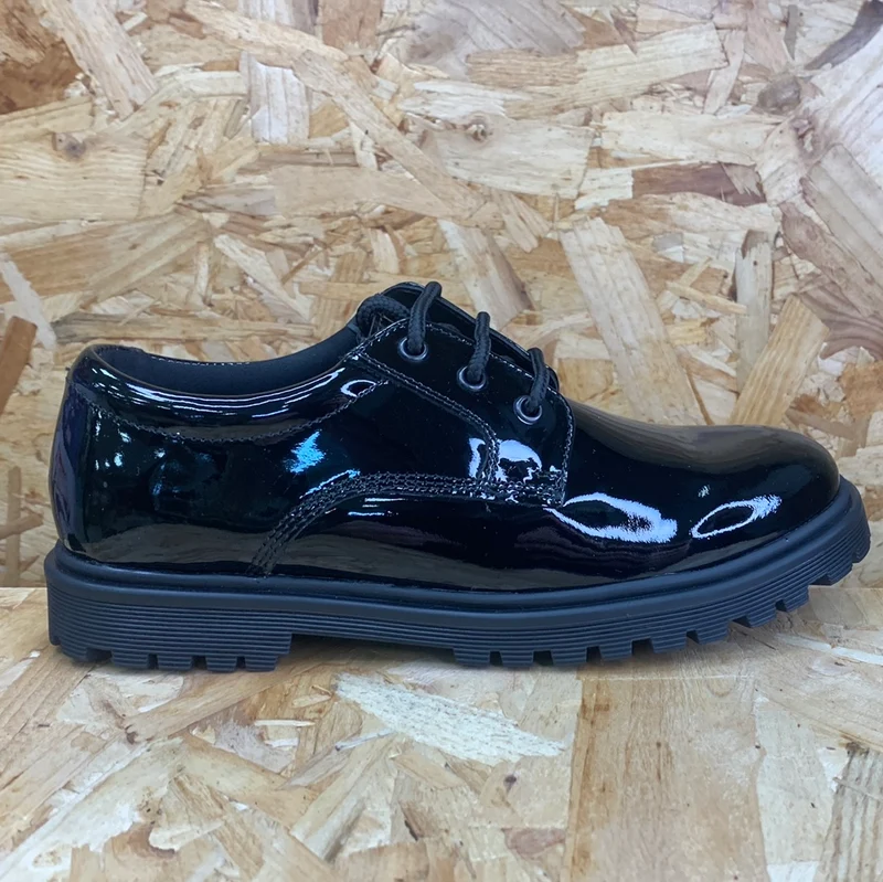 Term Bailey Kinder-Schnürschuh aus Lackleder – Schwarz