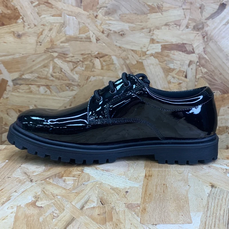 Term Bailey Kinder-Schnürschuh aus Lackleder – Schwarz