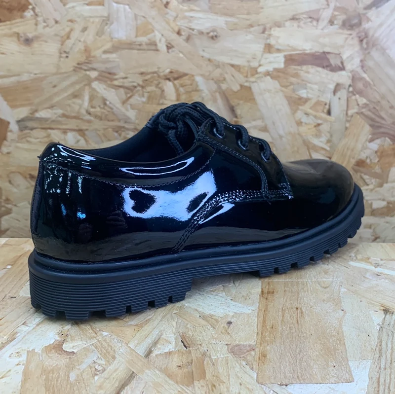 Term Bailey Kinder-Schnürschuh aus Lackleder – Schwarz