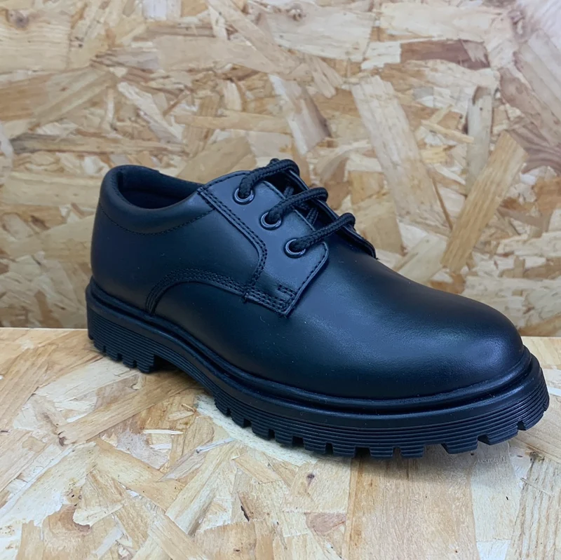Term Bailey Kinder-Schnürschuh aus Leder – Schwarz