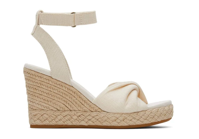 TOMS Damen Marisela Slubby Woven Wedge Sandale – Natur