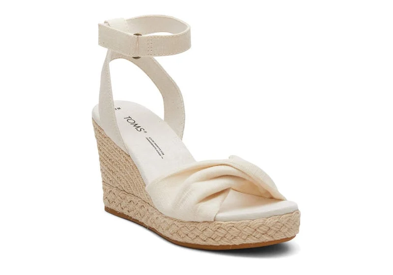 TOMS Damen Marisela Slubby Woven Wedge Sandale – Natur