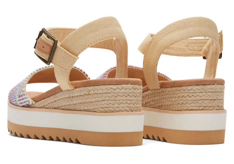 TOMS Damen Diana Global Woven Wedge Sandale – Natur
