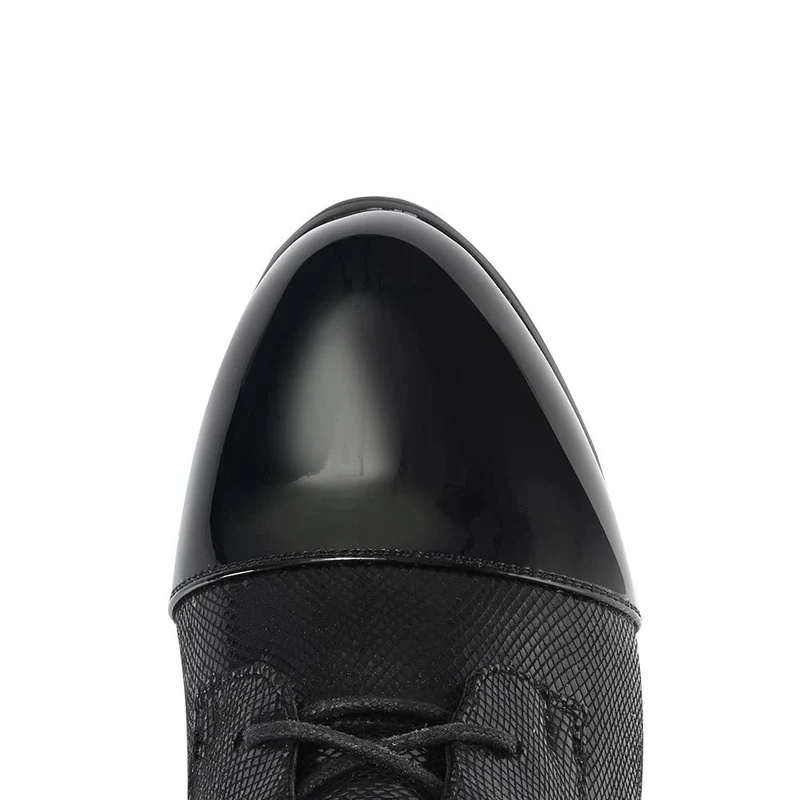Wide Fit Lace-Up Ankle Boots - WLIG28002 / 313 125 - Black