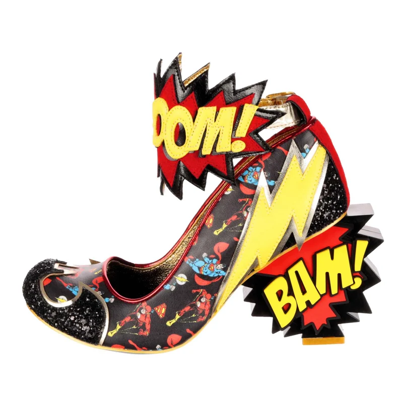Irregular Choice Frauen Justice League Kaboom High Heel – Schwarz