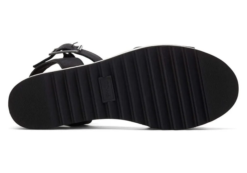 TOMS Damen-Sandale „Diana“ aus Leder – Schwarz