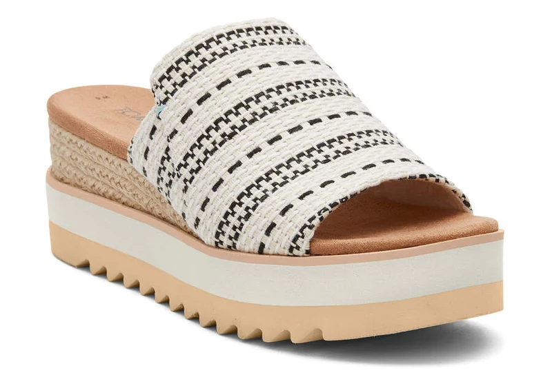 TOMS Damen Diana Global Woven Mule Sandale – Natur