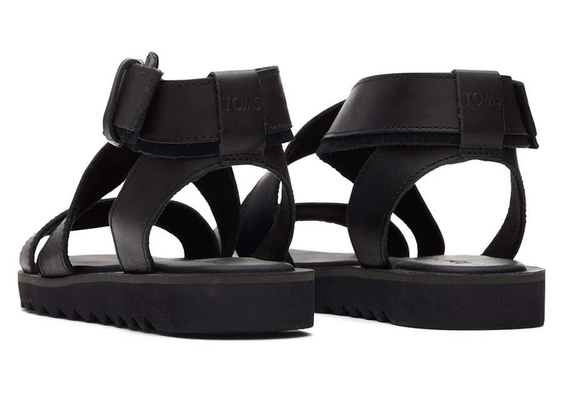 TOMS Sidney Tread Ledersandale für Damen – Schwarz