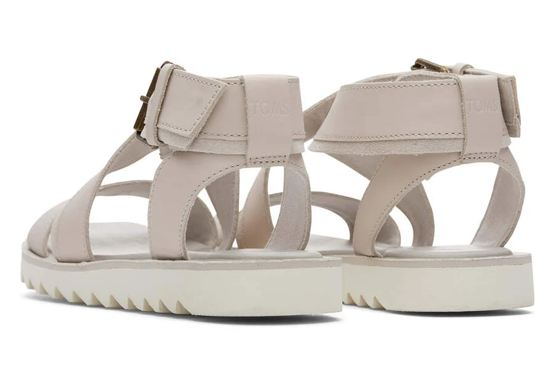 TOMS Damen Sidney Tread Ledersandale – Putty