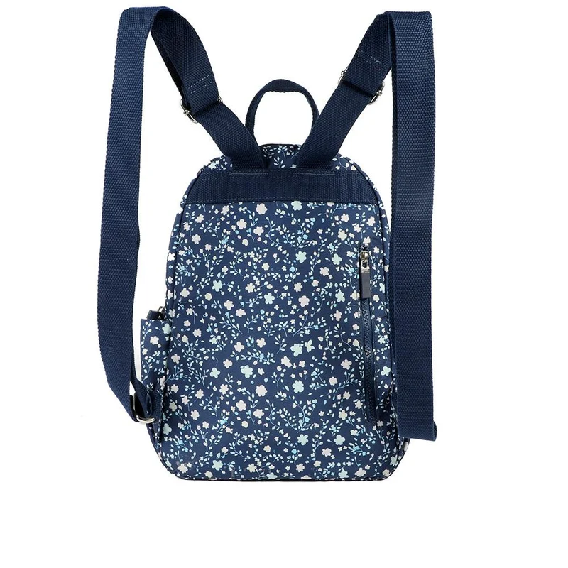 Floral Print Backpack with Bottle Holders - SMIT43000 / 329 228 - Navy Floral