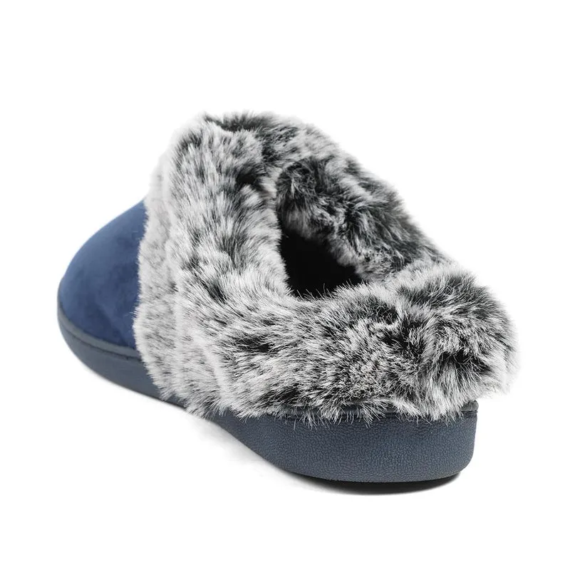 Wide Fit Soft Mule Slippers - GALOP42017 / 328 610 - Navy